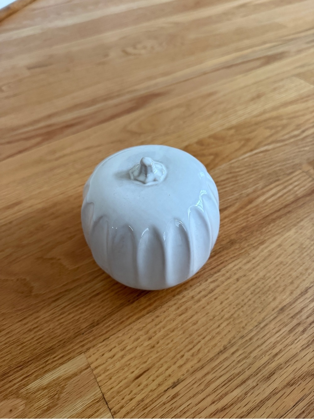 Crate & Barrel Dover Small White Ceramic Pumpkin